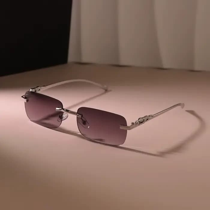 Lunettes de mode rétro sans monture pour hommes et femmes – Lentille miroir PC de style simple, idéa