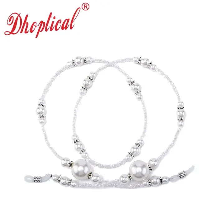 Cordon coloré pour lunettes de soleil, chaîne de lunettes, chaîne de perles noires et blanches B023