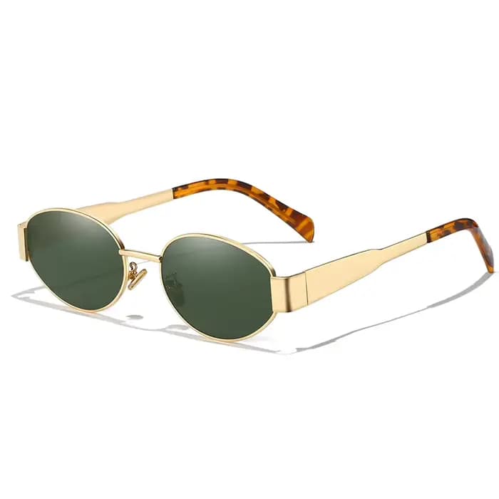 Nouvelles lunettes de soleil pour femmes et hommes, lunettes de soleil ovales en alliage