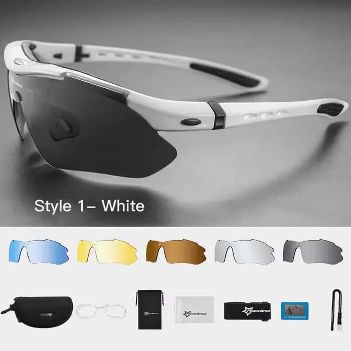 ROCKBROS – lunettes de soleil polarisées à 5 lentilles pour hommes et femmes, monture pour myopie, c