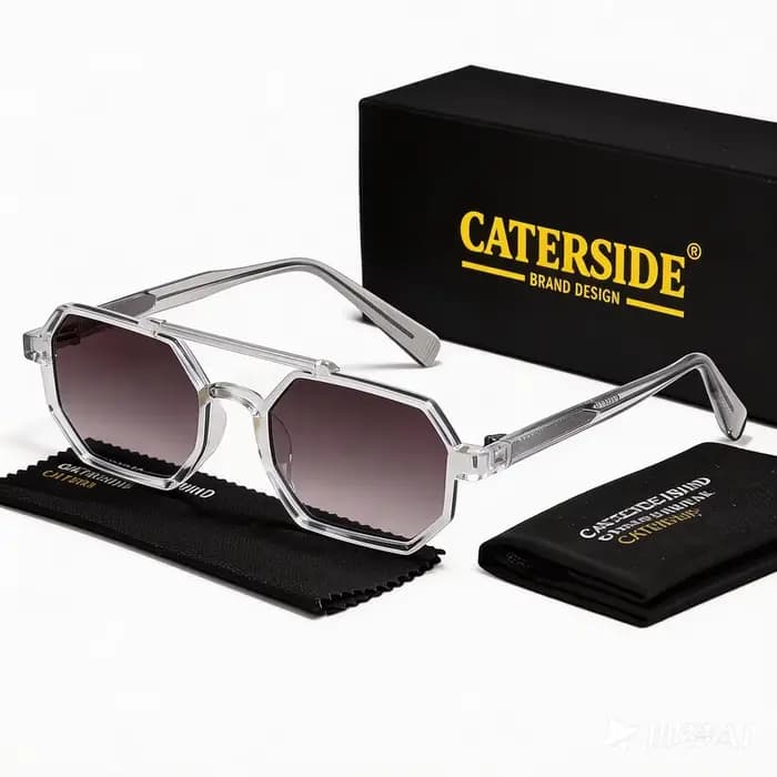 Lunettes de soleil rétro CATERSIDE pour hommes, rectangulaires, à double pont, dégradées, pour femme