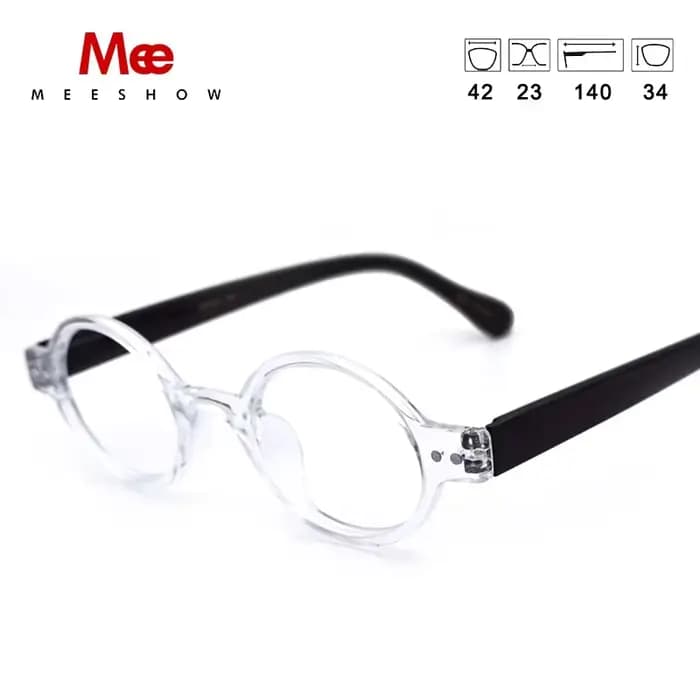 Meeshow-Lunettes de Lecture Rondes et Transparentes pour Homme et Femme, Monture avec Grossissement 