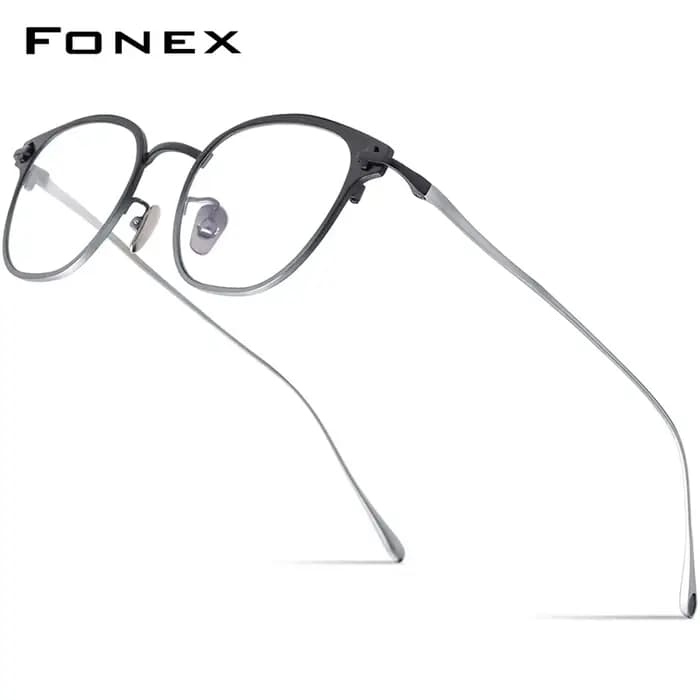 FONEX-Monture de lunettes en titane pour hommes et femmes, lunettes rondes rétro vintage, lunettes u