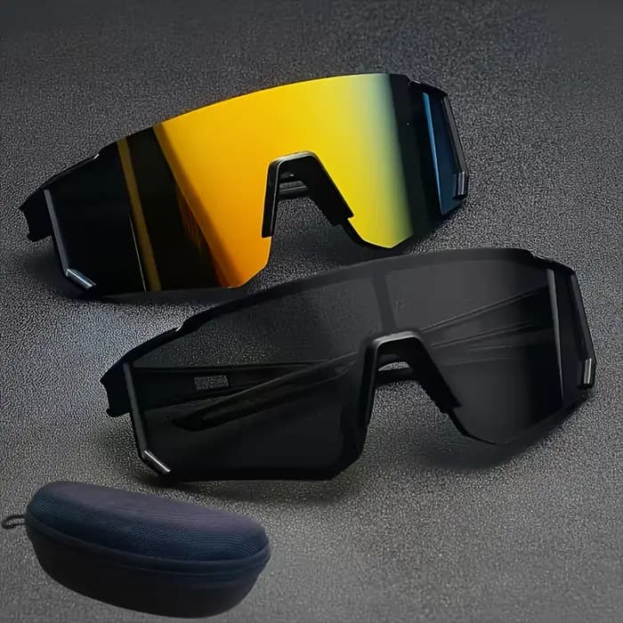 Lot de 2 lunettes tendance surdimensionnées pour hommes et femmes avec étui – Légères et durables – 