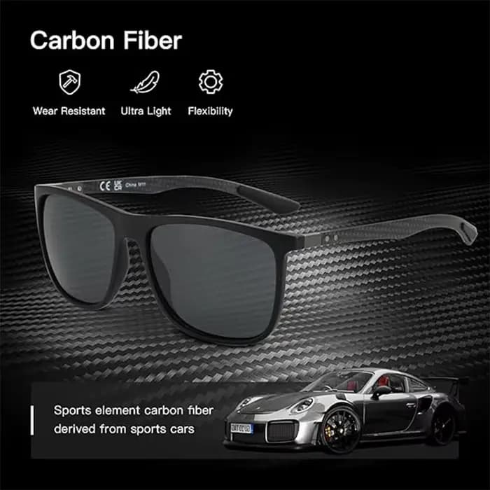 ZENOTTIC lunettes de soleil polarisées carrées pour hommes lunettes de soleil ultralégères en Fiber 