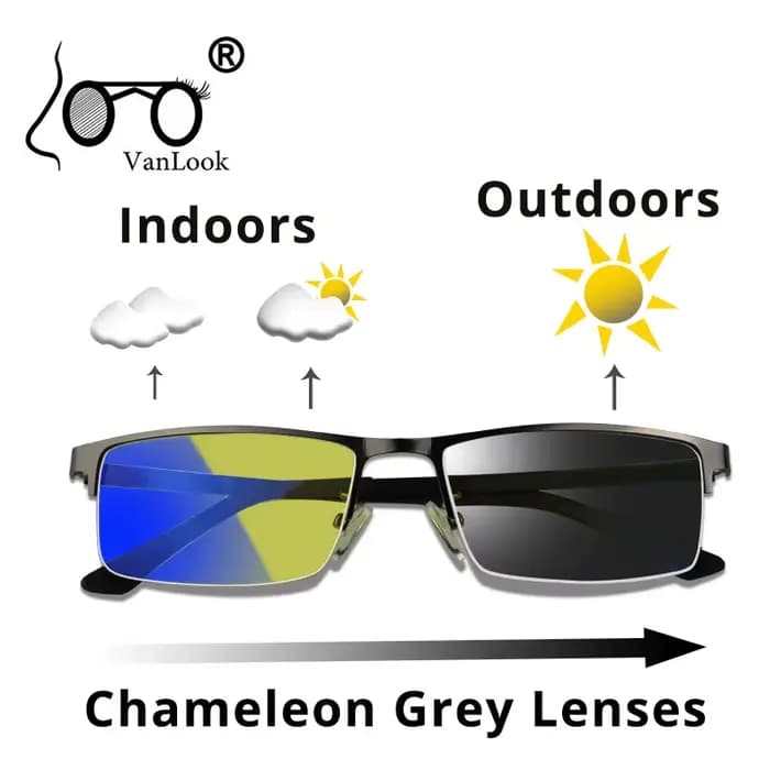 Lunettes de soleil photochromiques pour hommes et femmes, verres caméléon, Anti-lumière jaune et ble