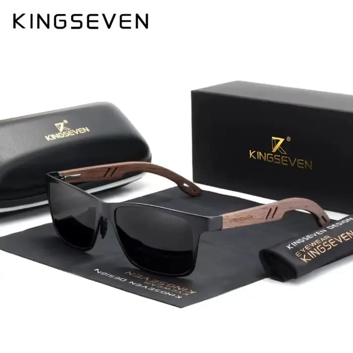 KINGSEVEN marque lunettes de soleil en bois haute qualité cadre rectangulaire hommes femmes UV400 le