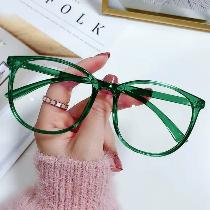 Monture de lunettes d'ordinateur transparente pour hommes et femmes, lunettes rondes anti-lumière bl