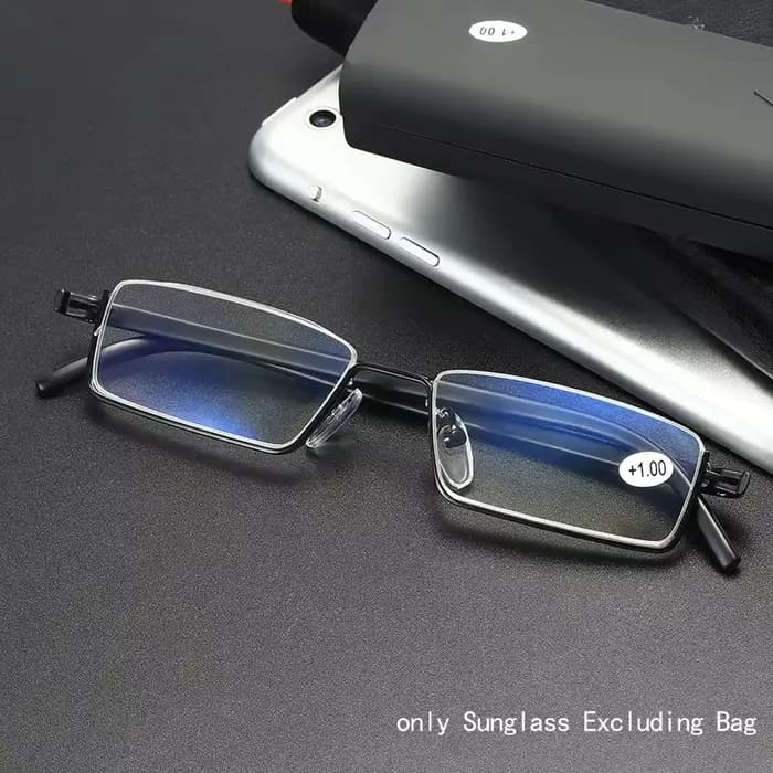 Lunettes de Lecture Anti-Lumière Bleue en Métal, Demi-Monture, pour Homme