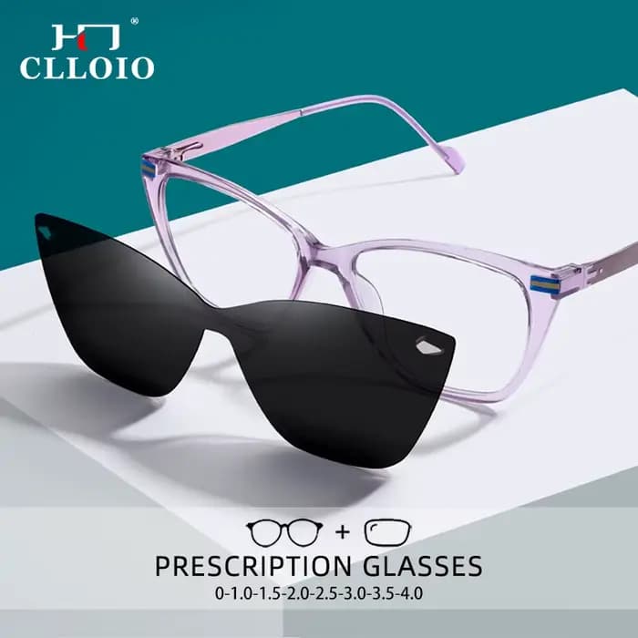 CLLOIO nouveau Style aimant pince sur lunettes de lecture femmes oeil de chat myopie lunettes de Pre