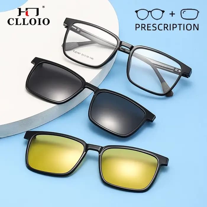 CLLOIO lunettes de Prescription magnétiques rabattables hommes femmes TR90 lunettes de soleil polari