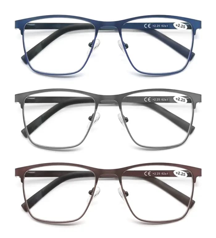 MODFANS lunettes de lecture à lumière bleue pour hommes cadre en métal lecteurs d'ordinateur presbyt