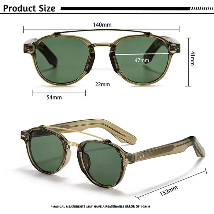CATERSIDE Nouvelles Lunettes de Soleil RétroPilot pour Hommes, Design Classique à Double Pont, Lunet