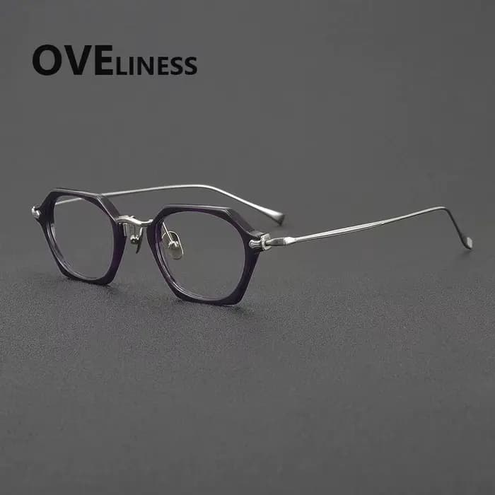 Acétate titane lunettes cadre hommes marque Design Vintage rétro carré lunettes cadres femmes lunett