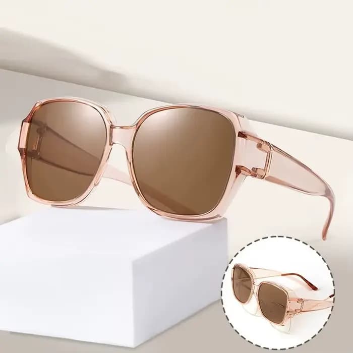 Lunettes de soleil polarisées rondes à la mode, couverture sur myopie, lunettes de Prescription port