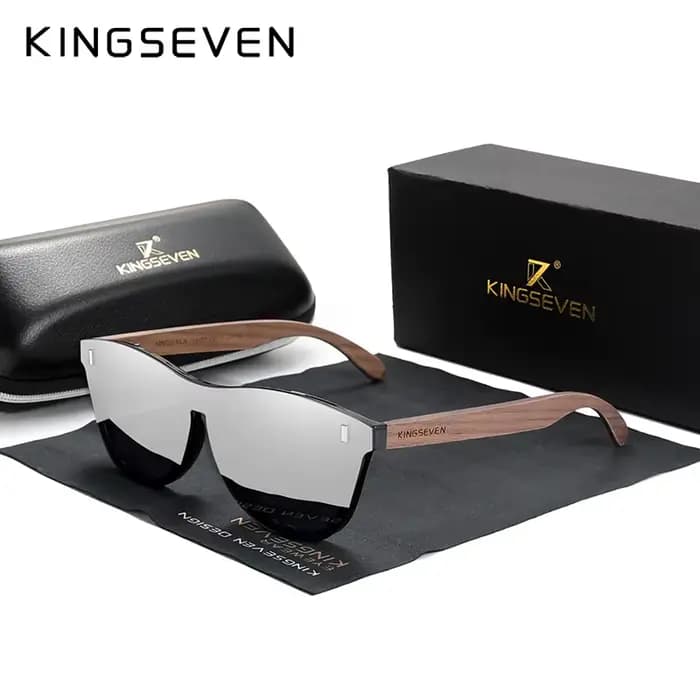 KINGSEVEN Design exclusif Vintage lunettes pour hommes lunettes de soleil en bois de noyer Protectio