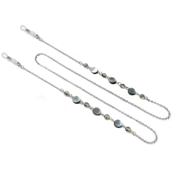 KLASSNUM – chaîne de lunettes en coquillage naturel pour femmes, lanière en acier inoxydable, couleu