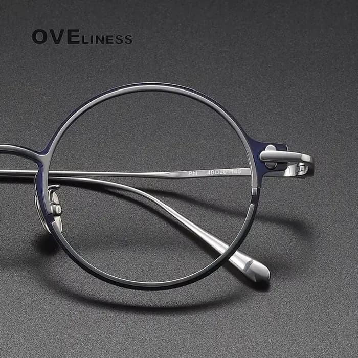 Monture de lunettes rétro en titane pur pour hommes et femmes, Vintage, ronde, Design de marque, mon