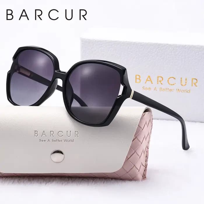 BARCUR-Lunettes de soleil polarisées UVA/B pour femmes, avec grand cadre, elliptique, couleur dégrad