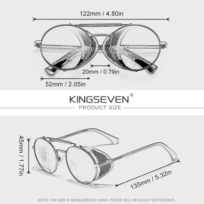 KINGSEVEN – lunettes de soleil rétro gothiques Steampunk, polarisées UV400, pour hommes et femmes, à