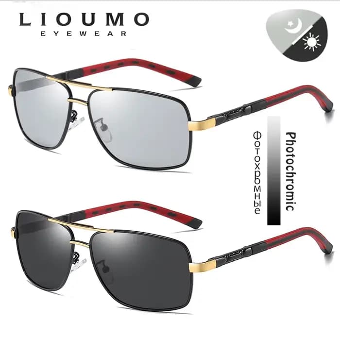 LIOUMO – lunettes de soleil polarisées pour hommes et femmes, photochromiques, pour la conduite, ant