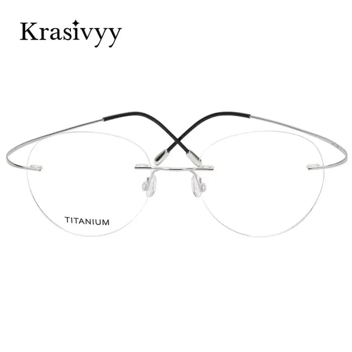 Krasivyy rond sans monture lunettes cadre hommes ultraléger myopie Prescription lunettes femmes Vint
