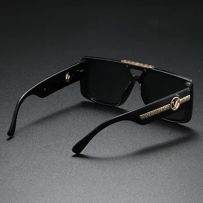 Nouveau cadre carré noir rétro classique pour hommes, décoration à motif de temple exquis, à la mode