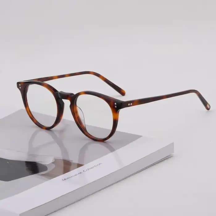 O'Malley montures de lunettes en acétate montures de lunettes rondes myopie Prescription Anti lumièr
