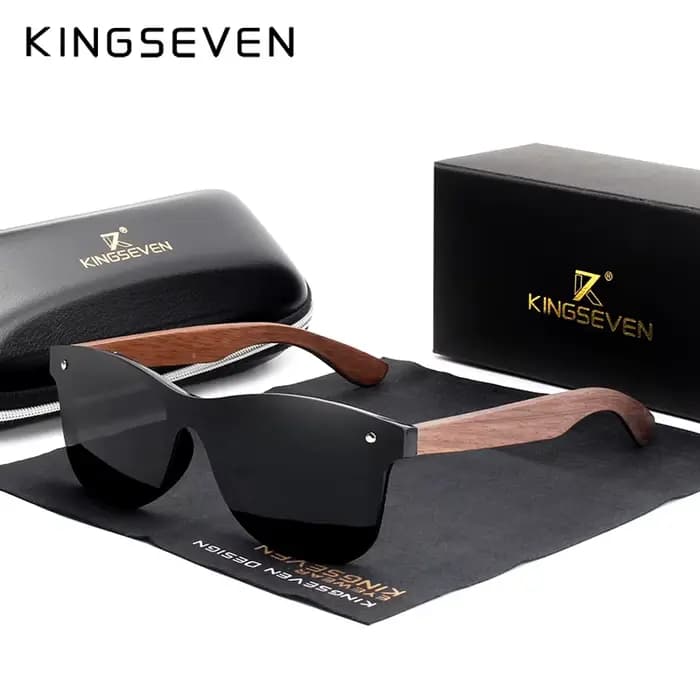 KINGSEVEN 2024 lunettes de soleil de luxe en bois de noyer polarisé en bois marque concepteur sans m