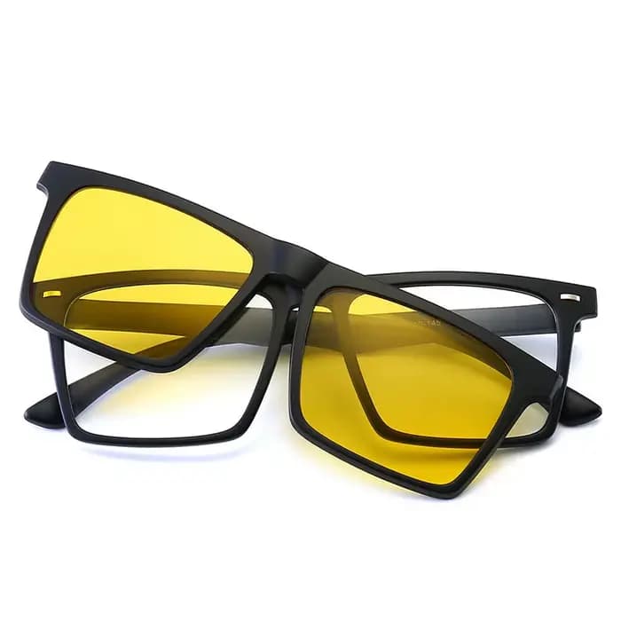 VCKA-Lunettes de soleil carrées polarisées pour hommes et femmes, lunettes de myopie, clip magnétiqu
