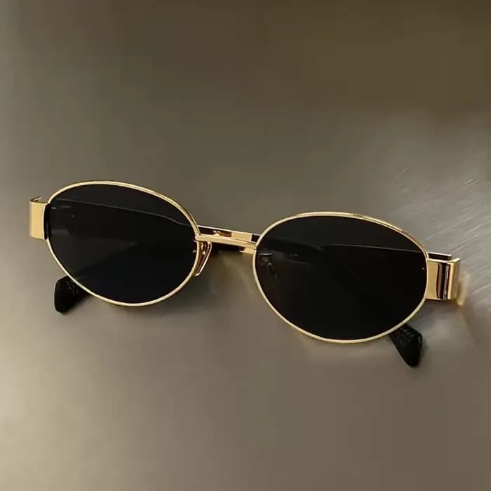 Lunettes de soleil ovales tendance pour femmes, marque de luxe, monture en métal, lunettes de soleil