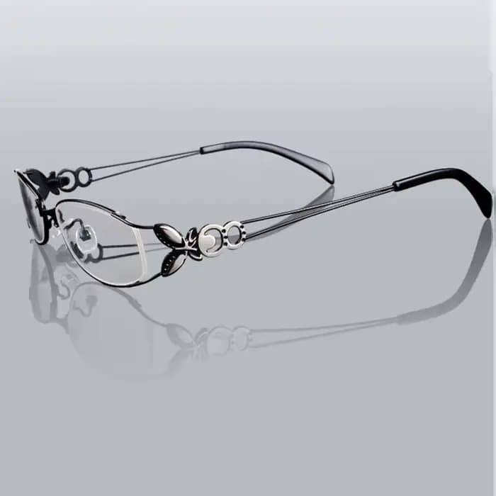 Cadre de lunettes en alliage papillon pour femmes, lunettes optiques Vintage élégantes, boîte ordina