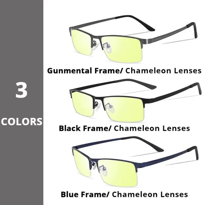 Lunettes de soleil photochromiques pour hommes et femmes, verres caméléon, Anti-lumière jaune et ble