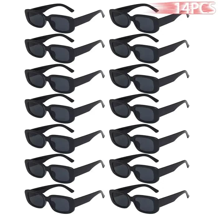 Lunettes de soleil rectangulaires pour femmes, 14 pièces, motif carré, de marque Vintage, de créateu