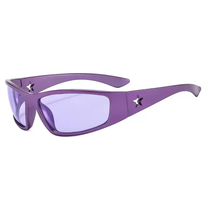 Une paire de lunettes de style Y2K décorées d'étoiles avec des verres AC, lunettes décoratives régul