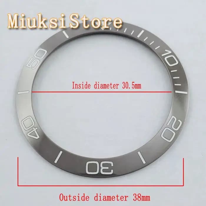 Lunette de montre en céramique grise pour hommes, 38mm, automatique, mécanique, 40mm, nouvelle colle