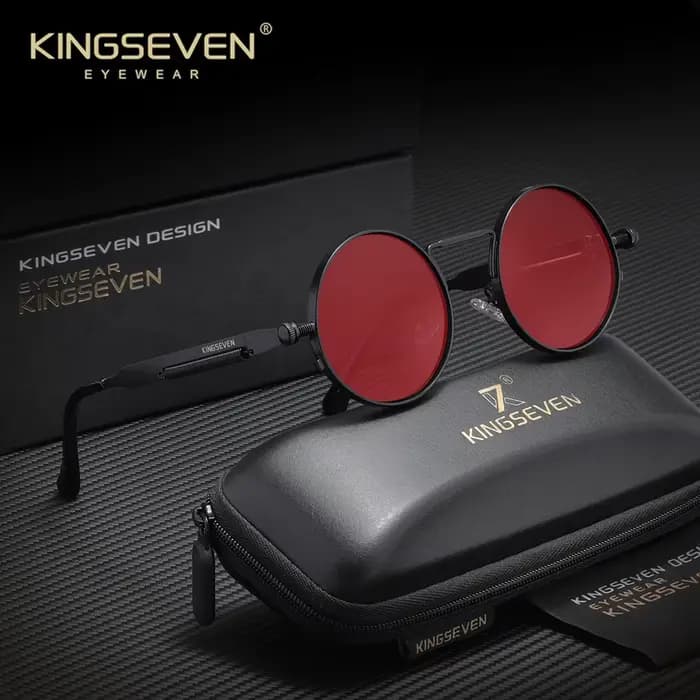KINGSEVEN lunettes de soleil rondes polarisées hommes rétro Style Vintage femmes Steampunk lunettes 