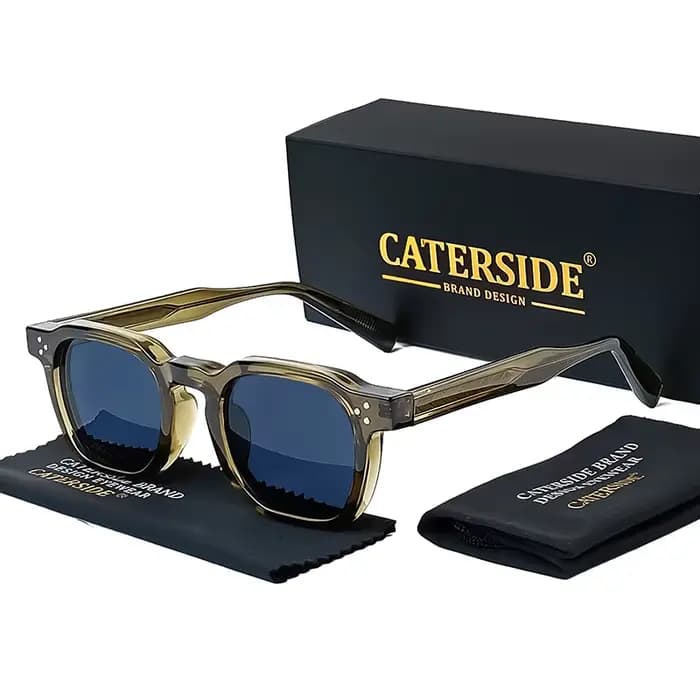 CATERSIDE Nouvelles Lunettes de Soleil Carrées Tendance Style Punk pour Hommes, Design Personnalisé,