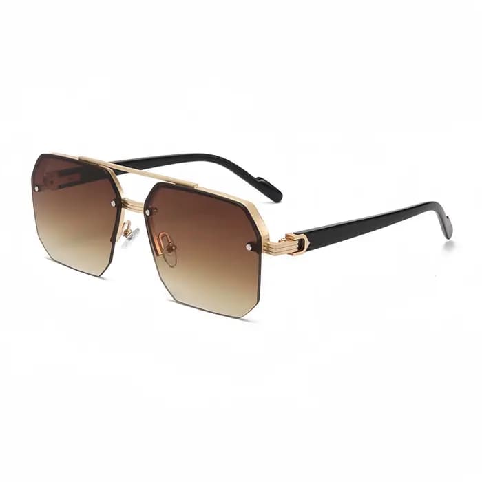 Lunettes De soleil aviateur à la mode pour hommes et femmes rétro Double pont métal conduite UV400 l