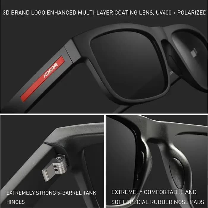 Nouvelles Lunettes de Soleil Polarisées KDEAM 2025 pour Hommes, Monture Blanche, Protection UV400, V