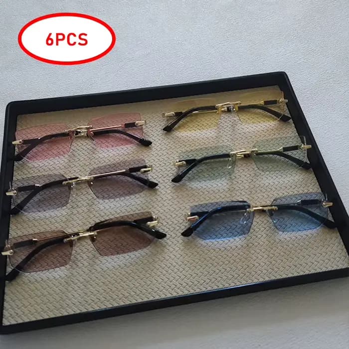 6 pièces/ensemble mode Rectangle sans monture femmes lunettes de soleil à la mode petites lunettes d