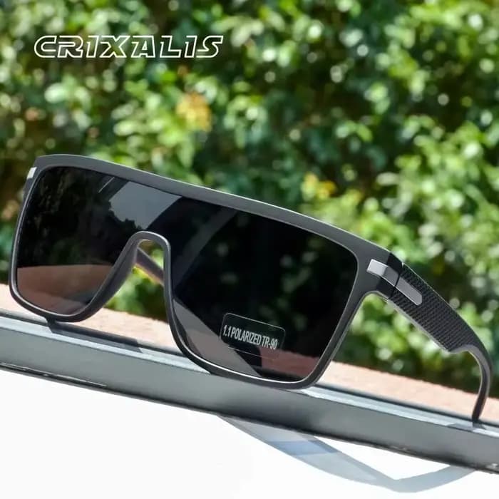 CRIXALIS mode lunettes de soleil polarisées pour hommes carré surdimensionné Anti-éblouissement pilo