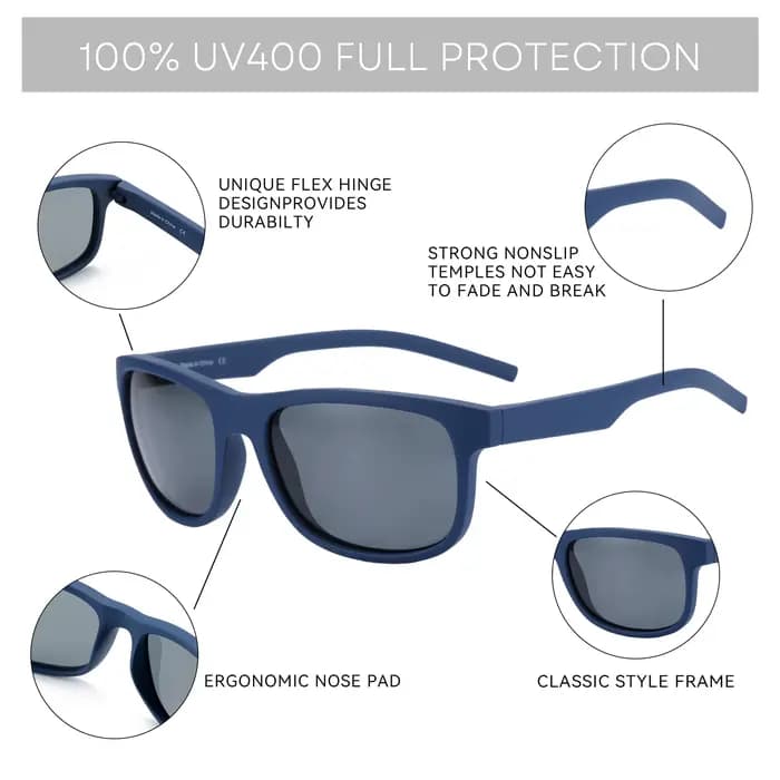 ZENOTTIC-Lunettes de soleil polarisées TR90 pour hommes, lunettes de soleil de conduite, miroir carr