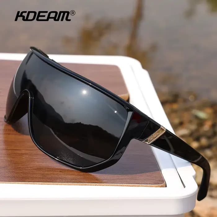 KDEAM-Lunettes de soleil de cyclisme pour hommes, lunettes de sport polarisées, lunettes grand angle