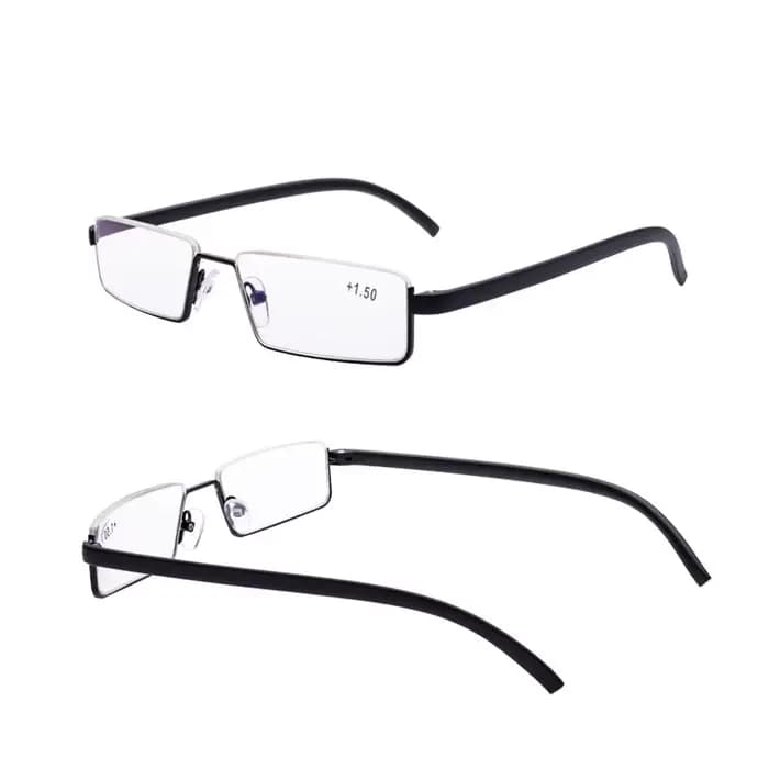 Lunettes de Lecture Anti-Lumière Bleue en Métal, Demi-Monture, pour Homme