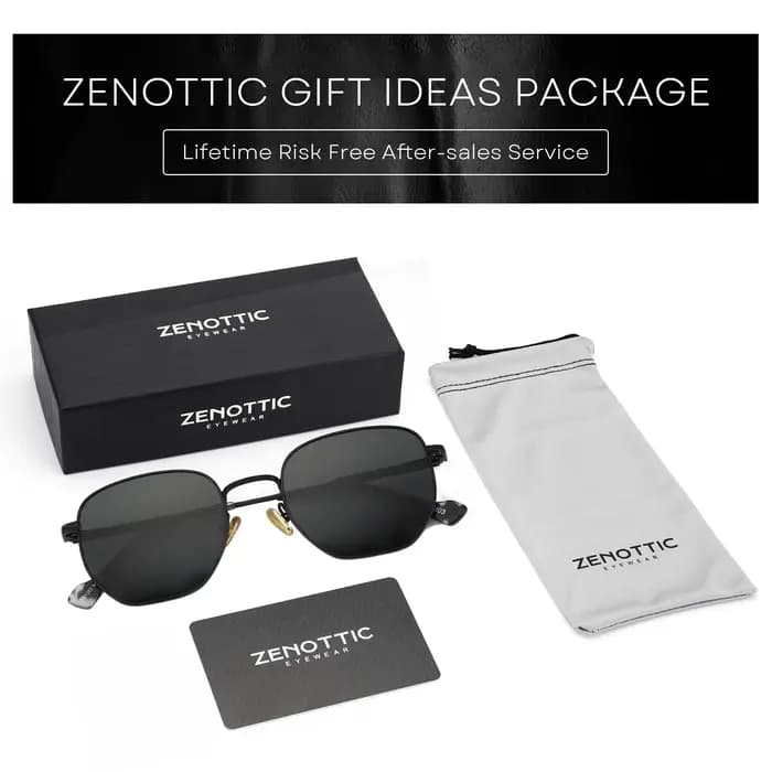 ZENOTTIC Lunettes de soleil polarisées à géométrie hexagonale tendance pour hommes et femmes, lunett