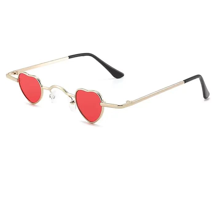 Lunettes de soleil vintage en métal en forme de petit cœur pour hommes et femmes, style hip-hop, pro