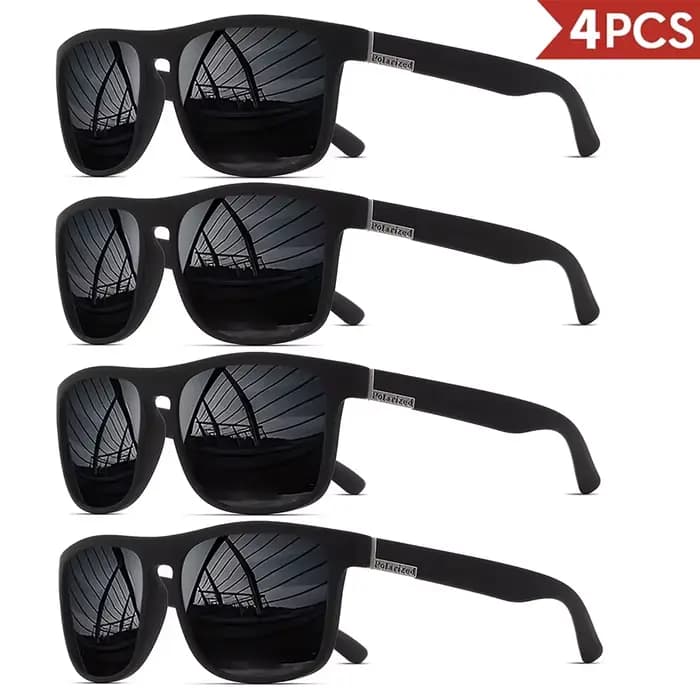 1/3/4PCS Lunettes de soleil carrées classiques pour hommes, légères, monture en PC, UV400, pour la c