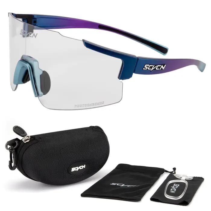 Lunettes de soleil de cyclisme à lentille photochromique pour hommes et femmes, lunettes de vélo de 