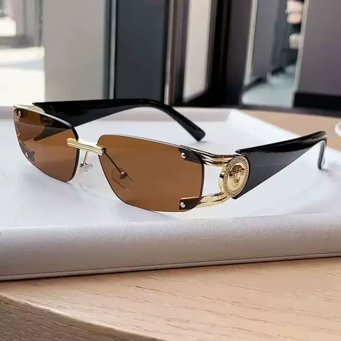 Lunettes de soleil aviateur sans monture pour hommes, style vintage dégradé, décontractées, pour fem